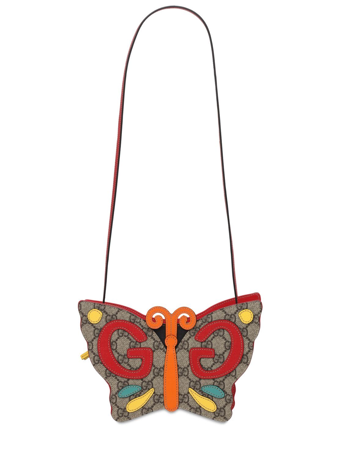 Gucci Kids' “butterfly”仿皮手提包 In Multicolor
