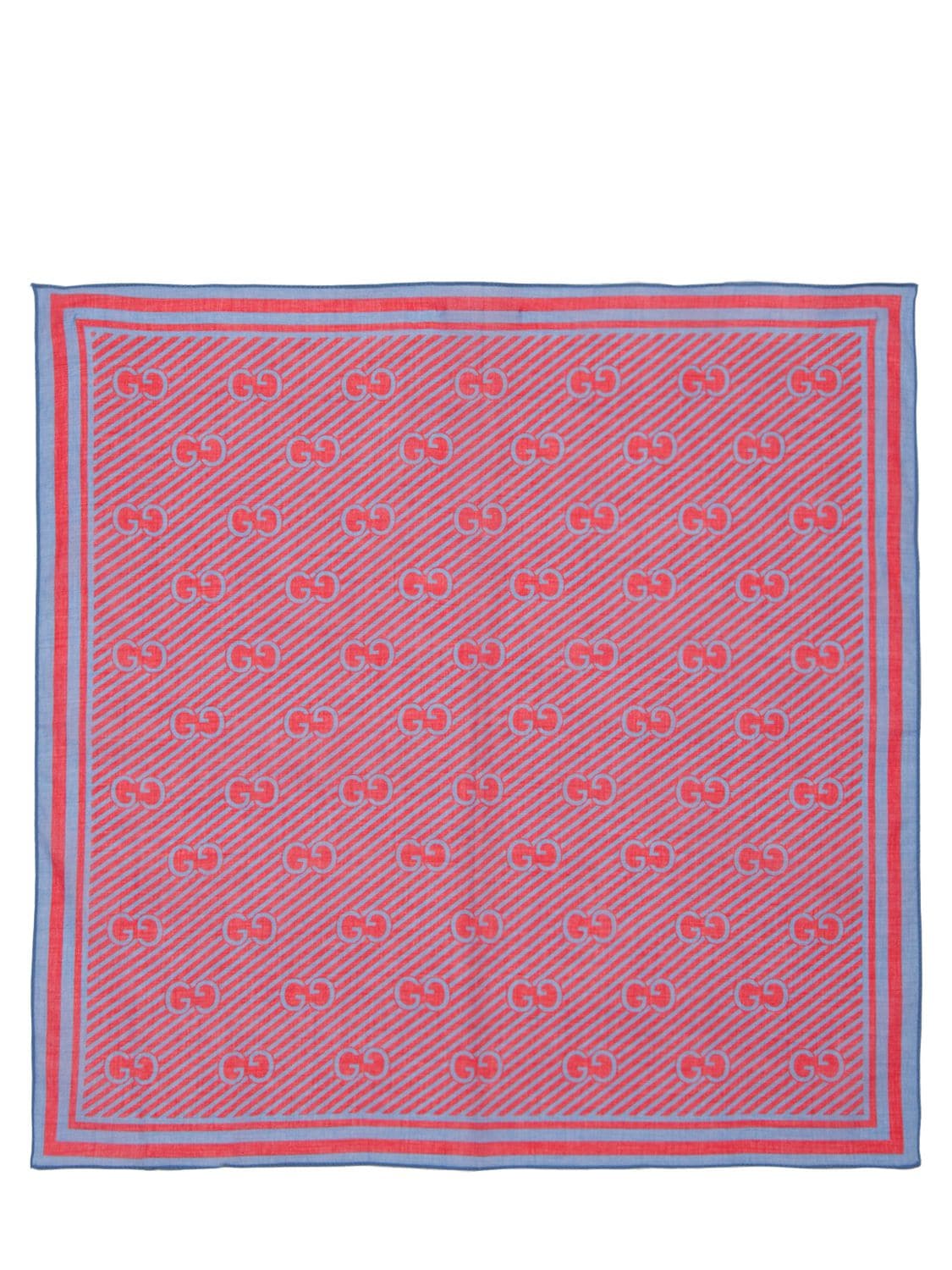 Gucci Kids' All Over Logo Cotton Scarf In Red