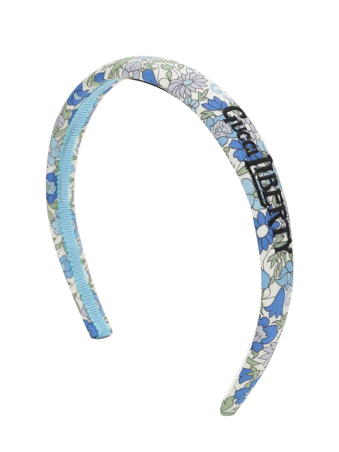 Gucci Babies' Cotton Headband W/ Logo In Light Blue