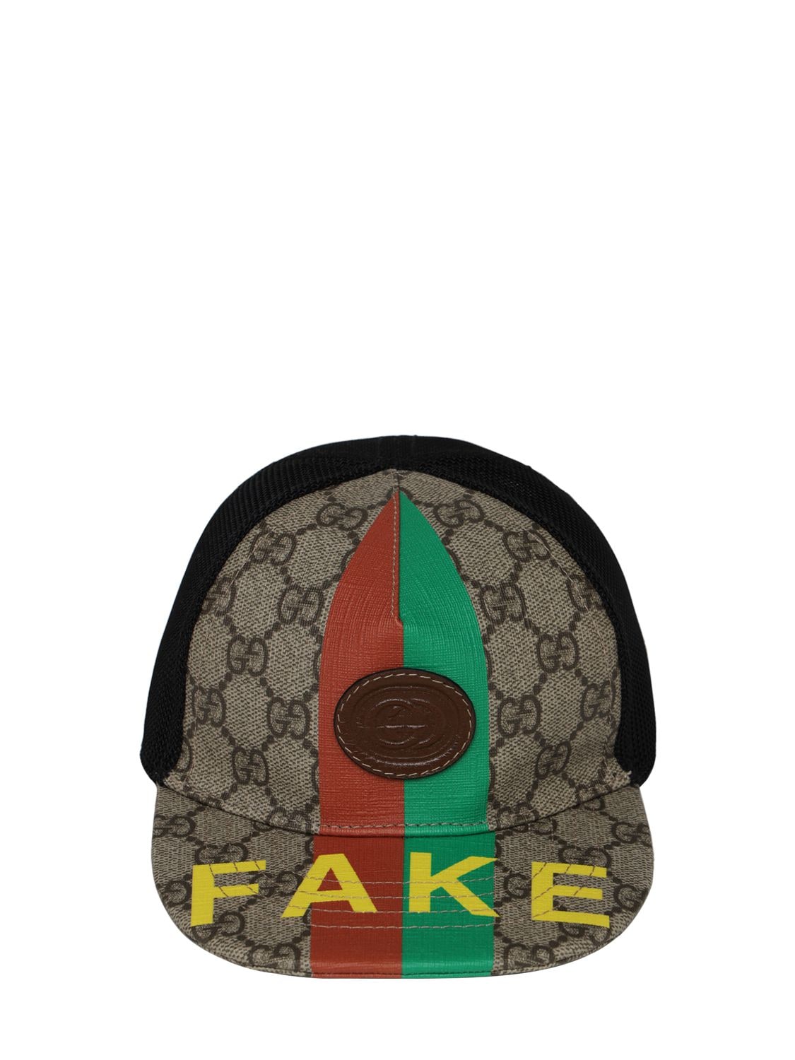 Gucci Babies' Fake Print Baseball Hat In Multicolor