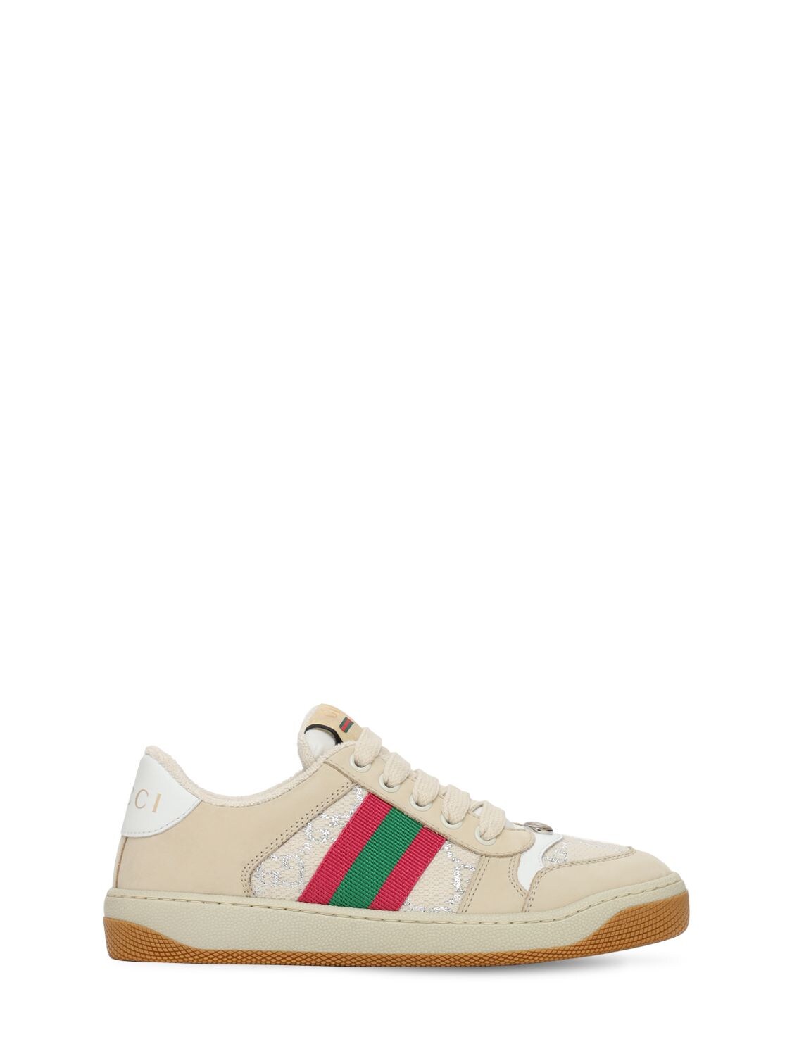 Gucci Kids' 25mm Wool Blend Trainers W/ Web Detail In Multicolor