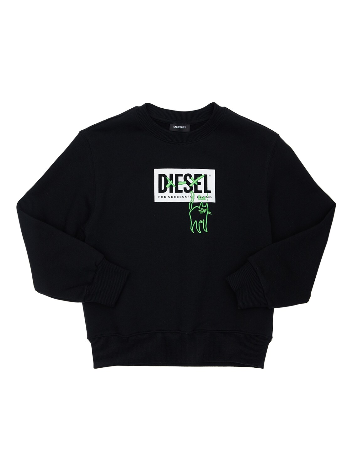 DIESEL LOGO PRINTED COTTON SWEATSHIRT,73IFI3009-SZKWMA2