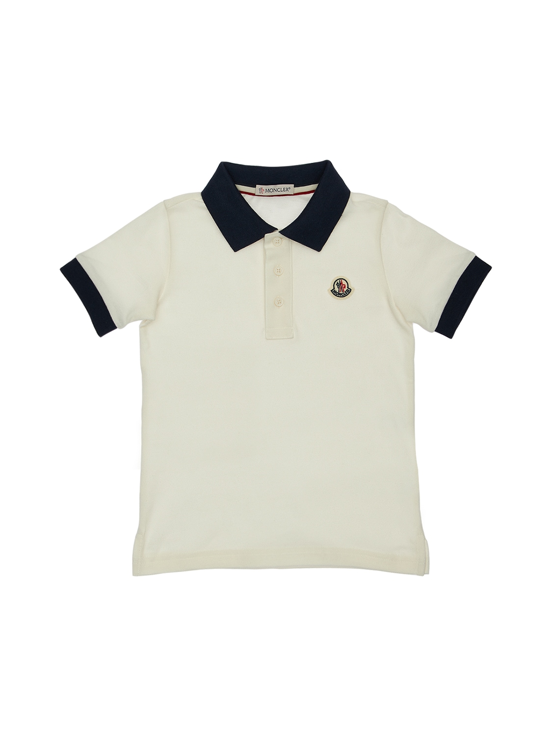 Moncler Kids' Cotton Piquet Polo Shirt In White