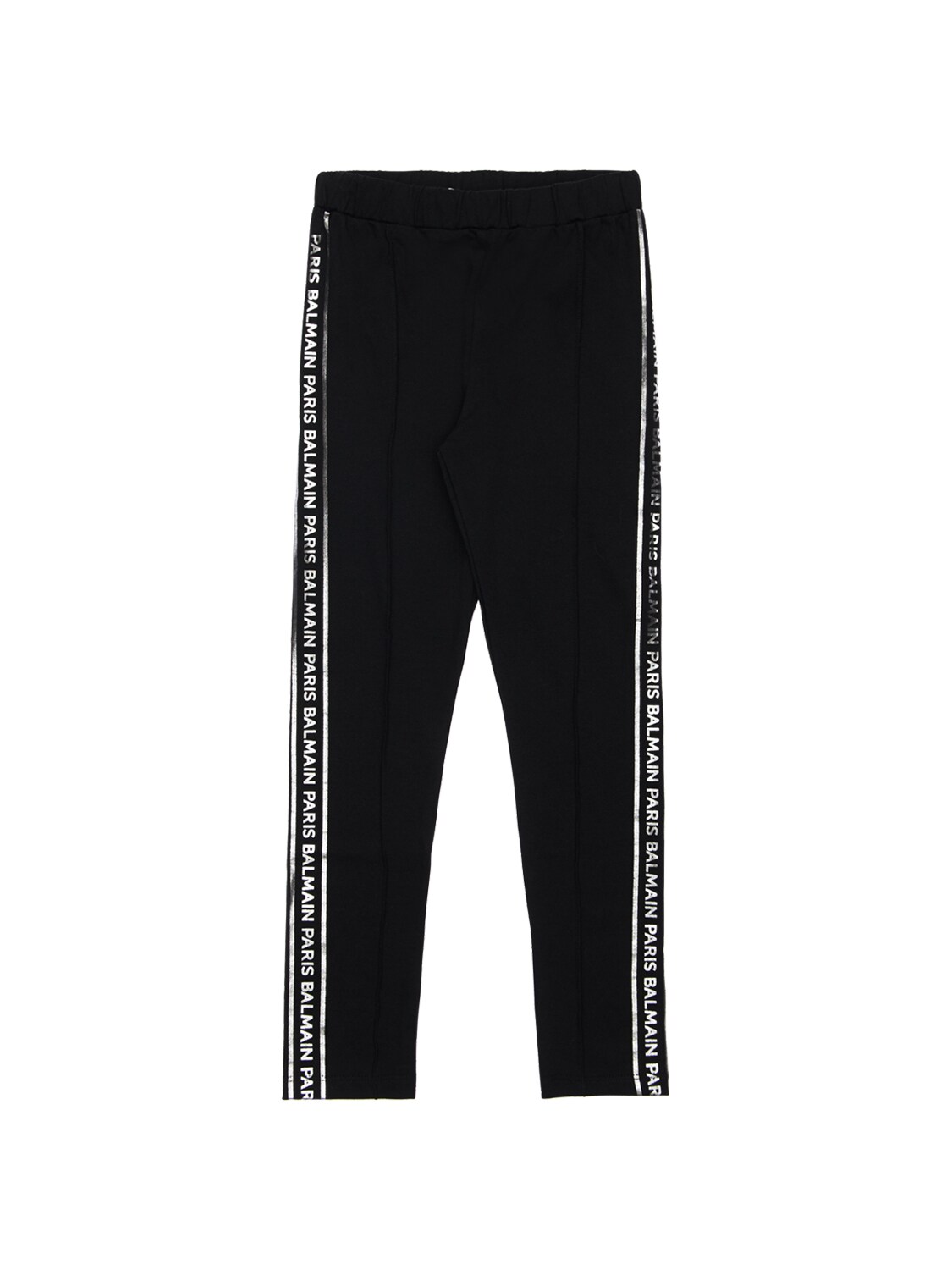 BALMAIN COTTON JERSEY LEGGINGS W/ LOGO BANDS,73IFI8061-OTMWQUC1