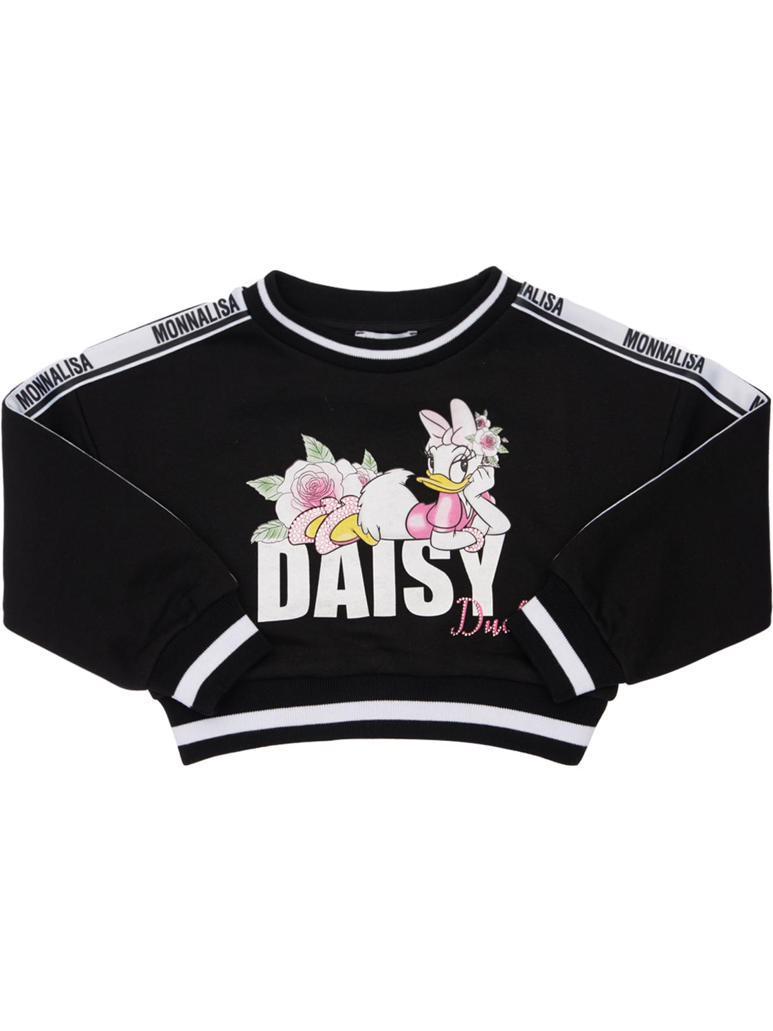 MONNALISA DAISY DUCK PRINT COTTON SWEATSHIRT,73IFIC020-MDA1MA2