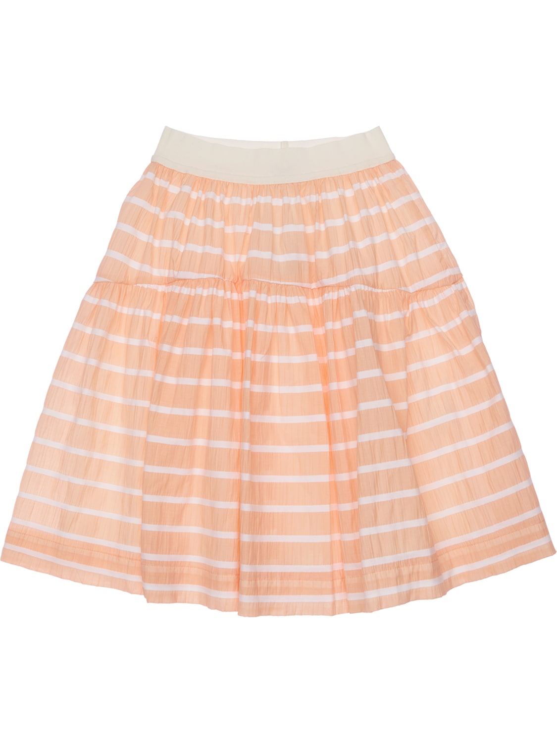 Unlabel Kids' Striped Cotton Blend Skirt In Pink,white