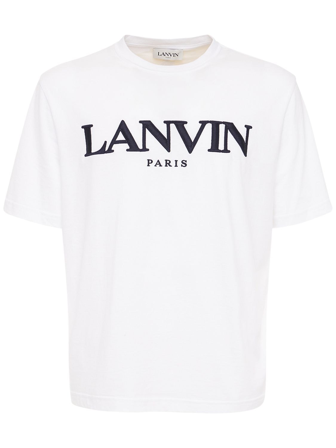 LANVIN 刺绣LOGO棉质标准版型T恤,73IG0D002-MDE1