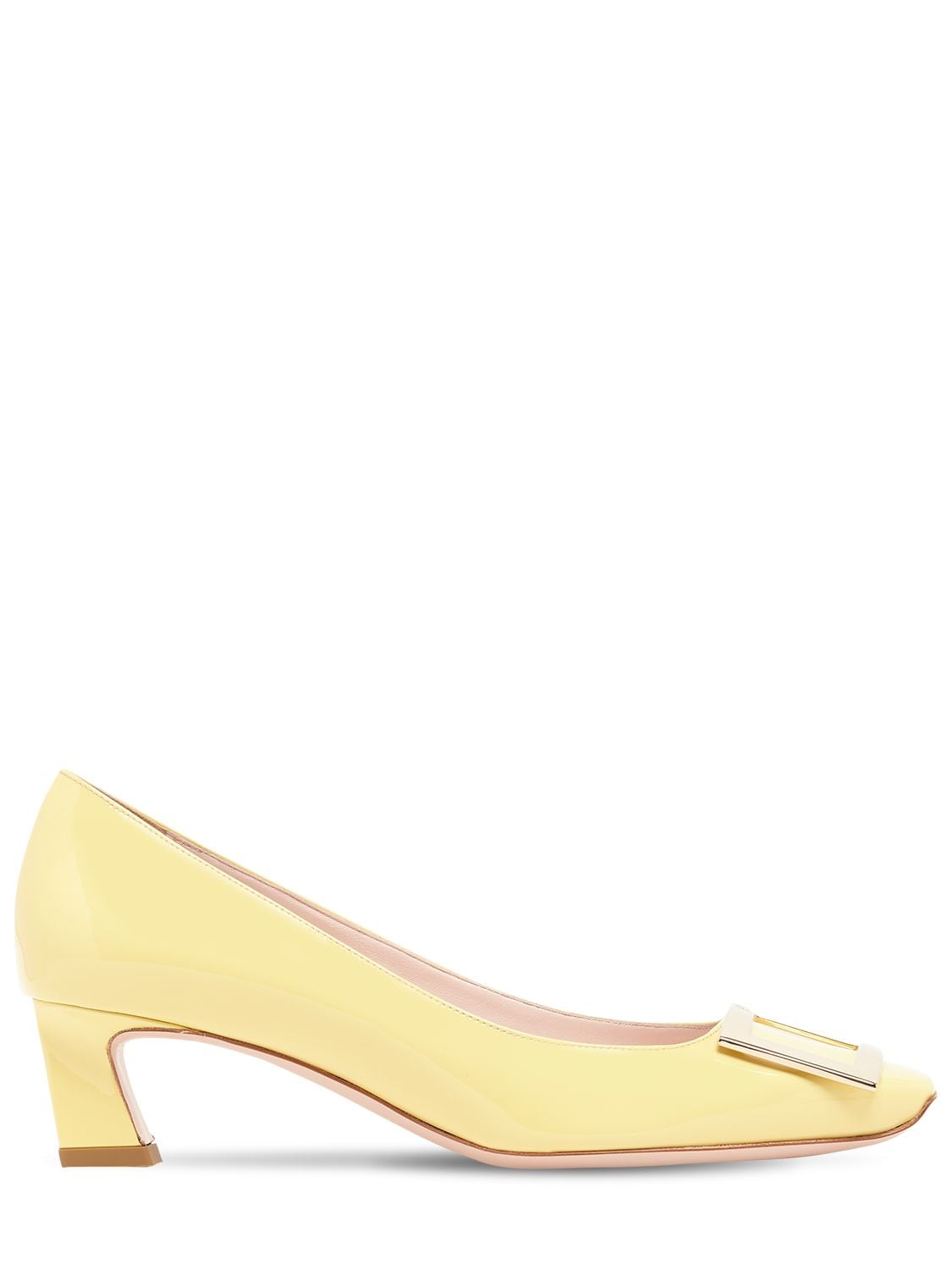 Roger Vivier 45mm Trompette Patent Leather Pumps In Yellow
