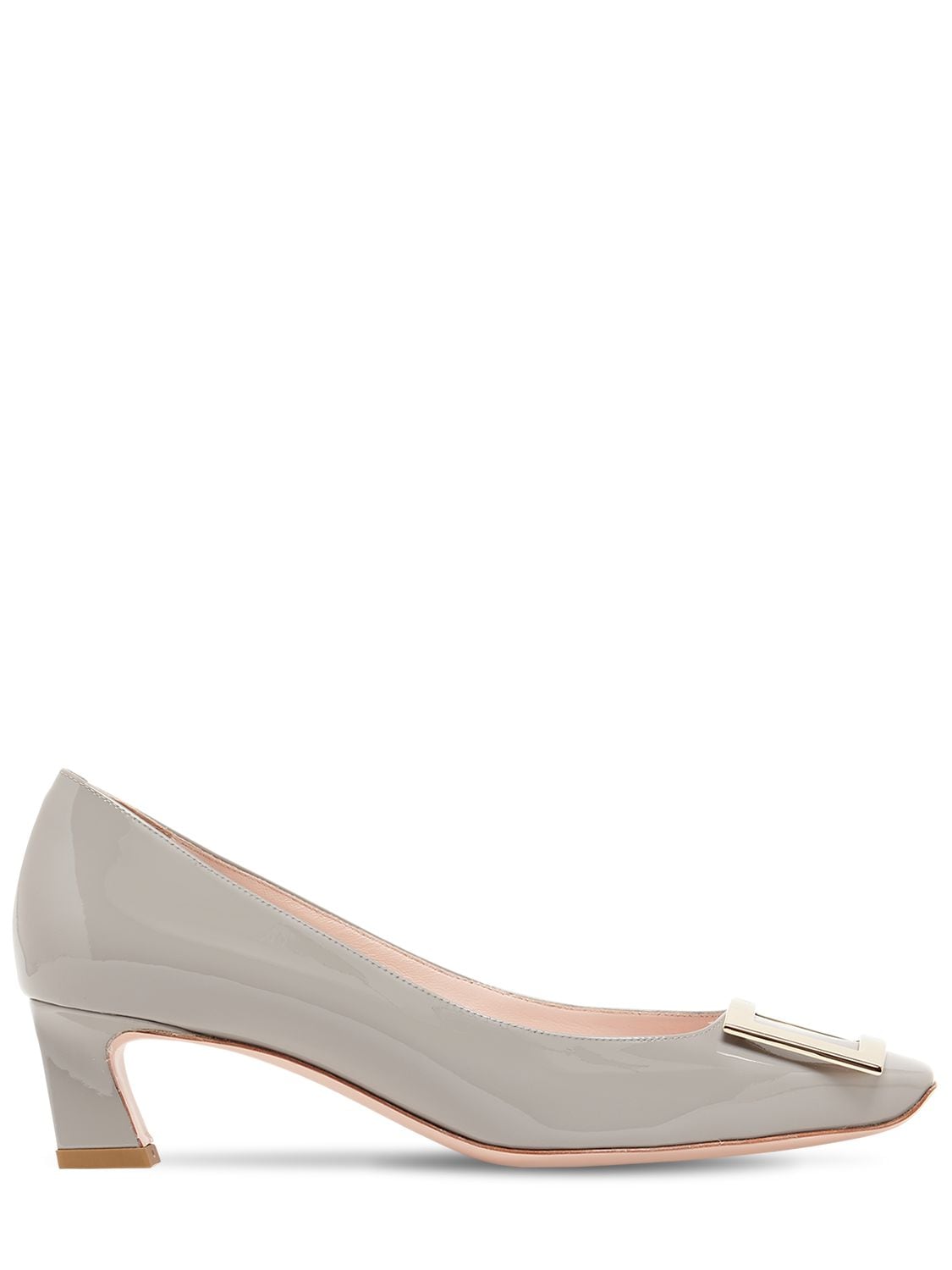 Roger Vivier 45mm Trompette Patent Leather Pumps In Grey