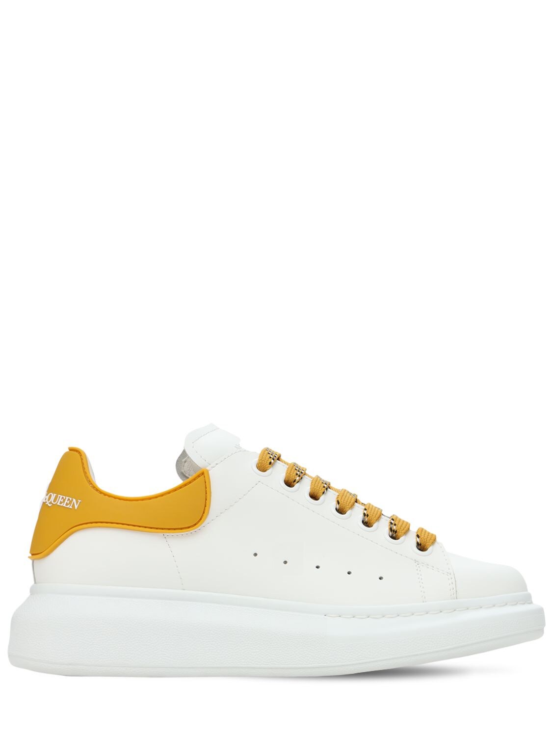 Alexander Mcqueen 45mm Leather & Pvc Sneakers In White,yellow