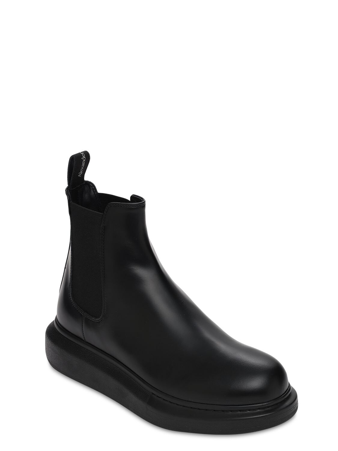 Shop Alexander Mcqueen 40mm Hybrid Leather Chelsea Boots In Black