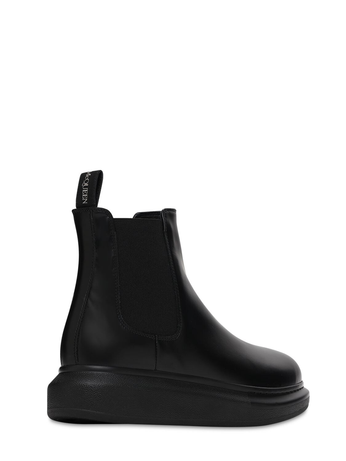 Shop Alexander Mcqueen 40mm Hybrid Leather Chelsea Boots In Black