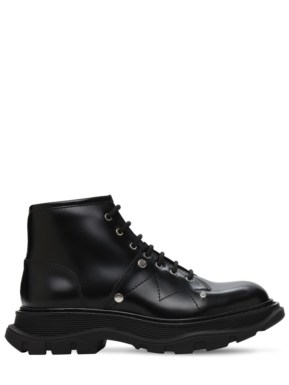 45mm Tread Brushed Leather Combat Boots