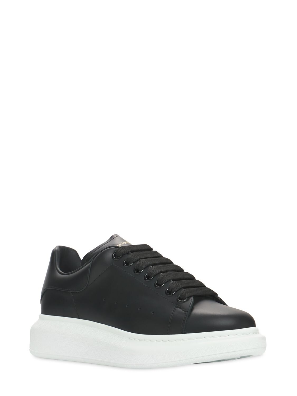 Shop Alexander Mcqueen 45mm Leather Sneakers In Black