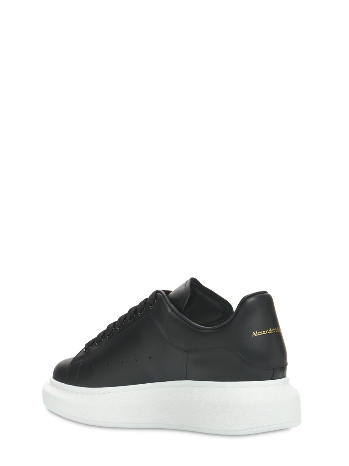 Shop Alexander Mcqueen 45mm Leather Sneakers In Black