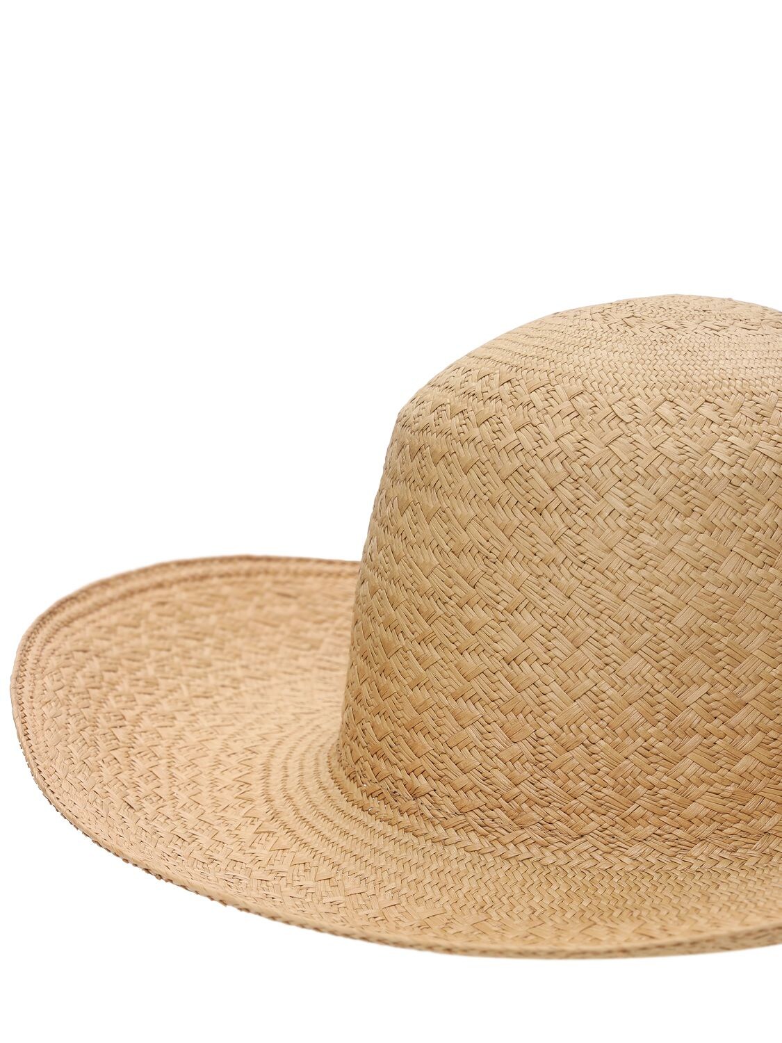 Saint Laurent frayed straw sun hat