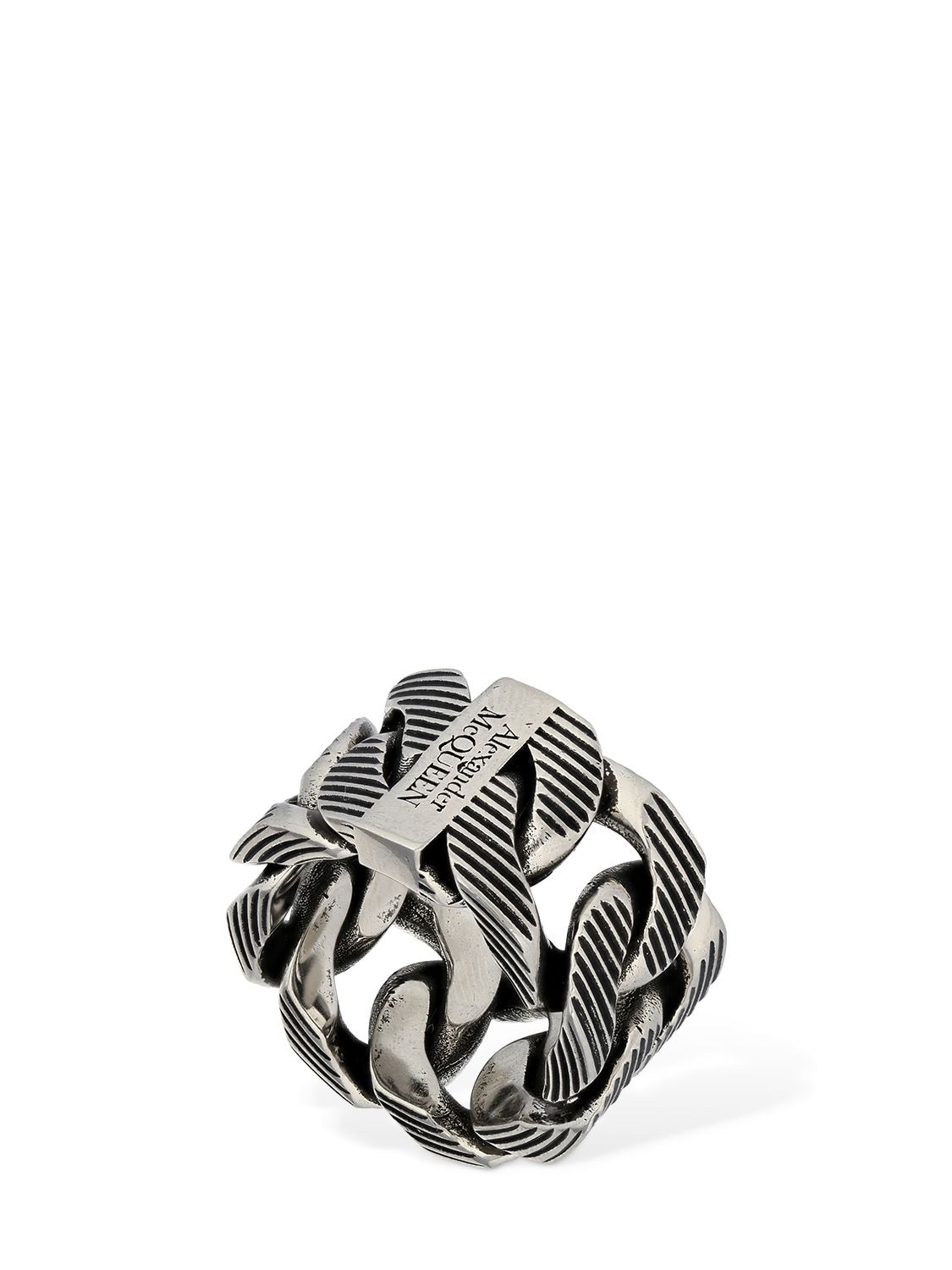 ALEXANDER MCQUEEN TEXTURED CHAIN RING,73IG21003-MDQ0NG2