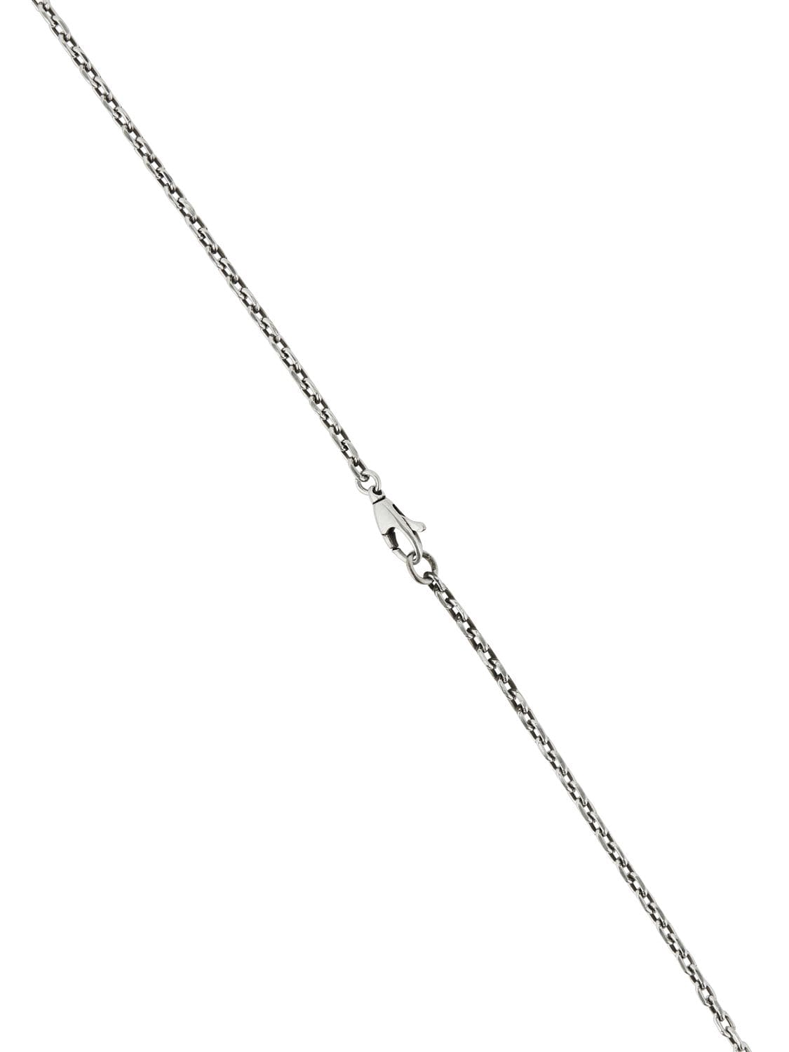 Shop Gucci Heart Enamel Charm Chain Necklace In Silver,red