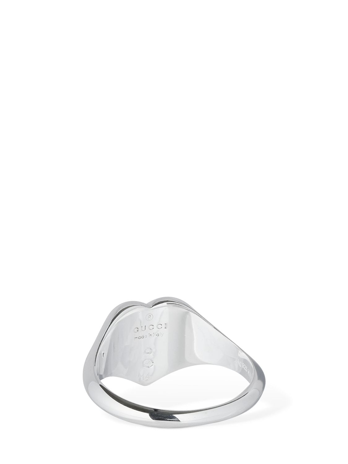 Shop Gucci Interlocking G Heart Enamel Ring In Silver,red