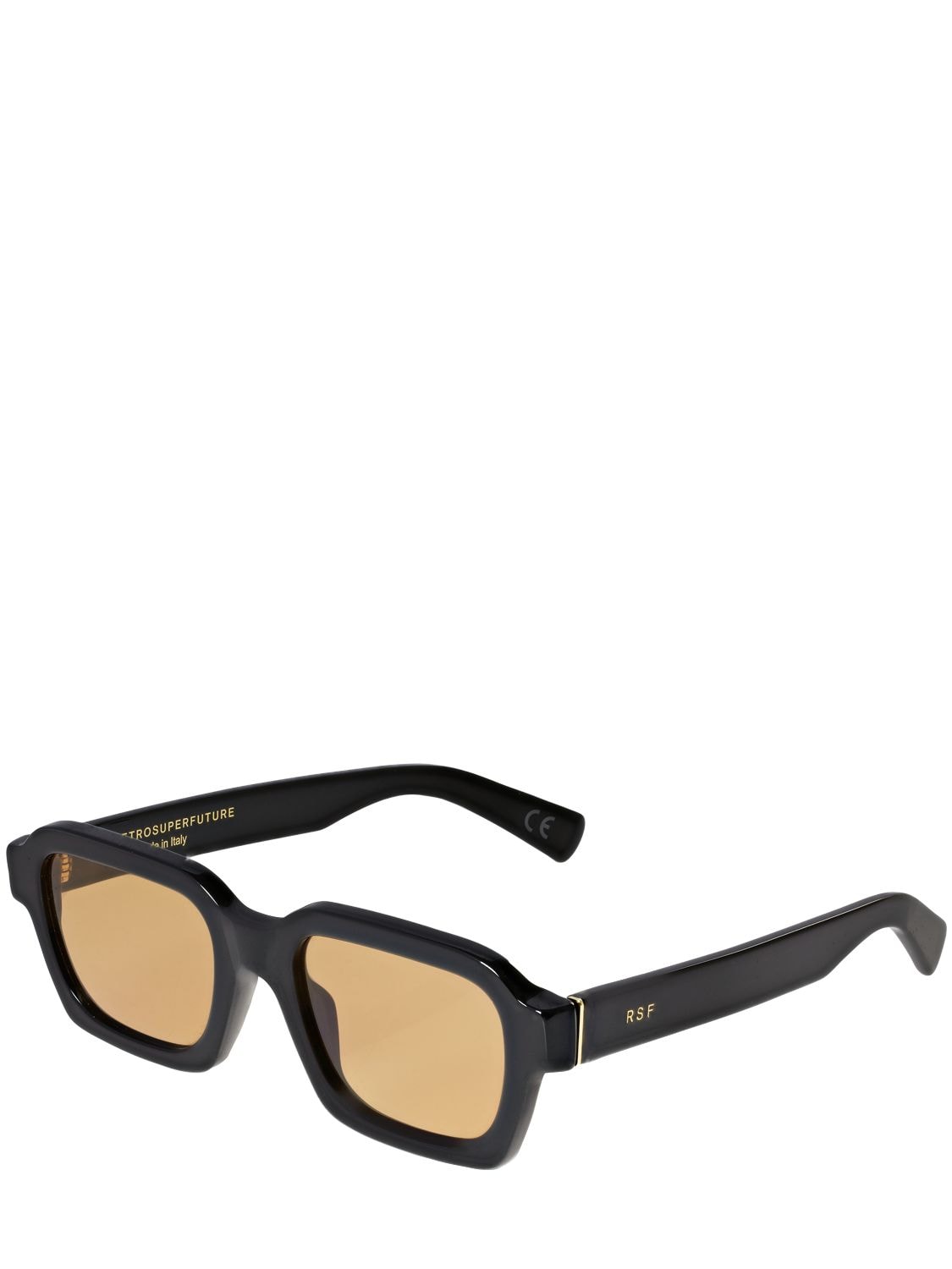 Shop Retrosuperfuture Caro Refined Acetate Sunglasses In Black,orange