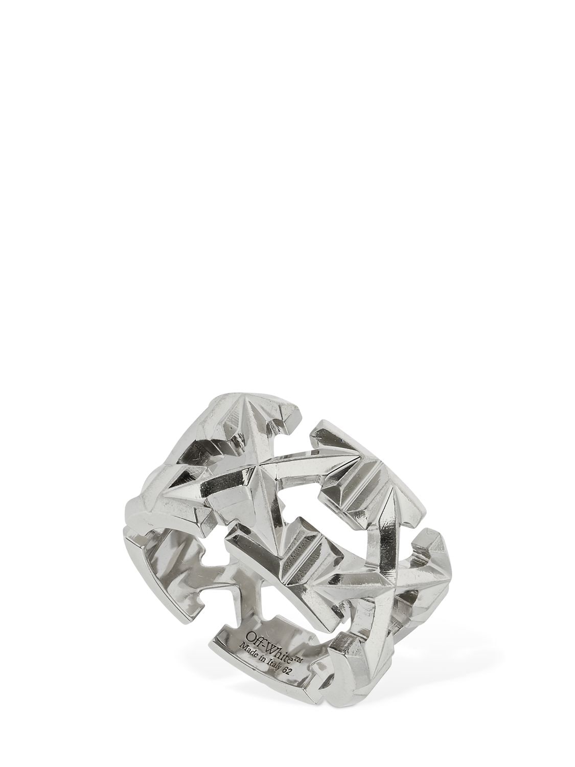 Shop Off-white Multi Arrow Ring In Silver