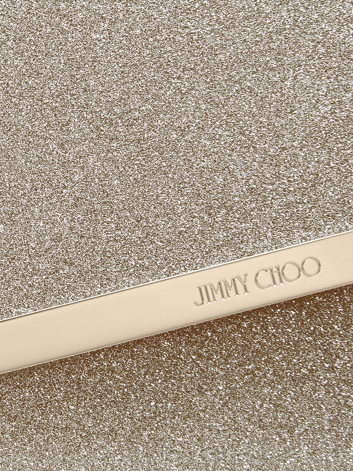 Shop Jimmy Choo Emmie Infinity Glittered Clutch In Platinum Ice