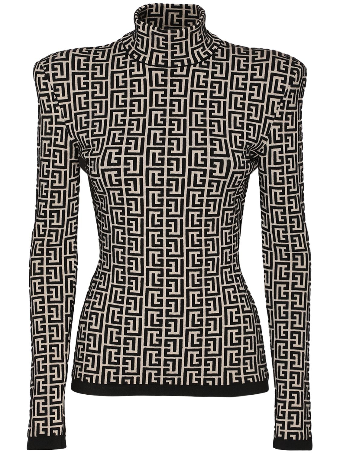 Monogram Jacquard Wool Blend Sweater