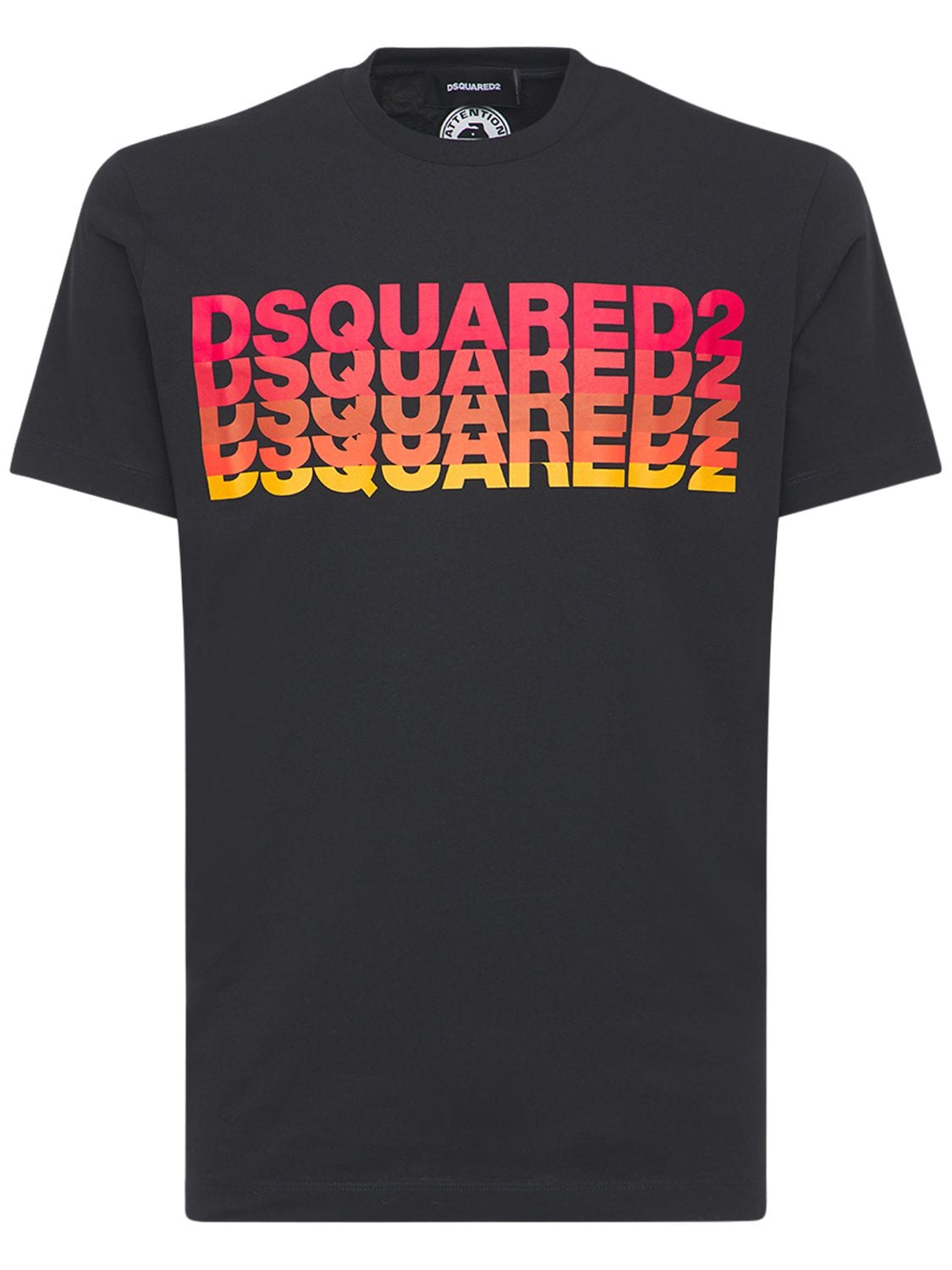 DSQUARED2 MULTI LOGO PRINT COTTON JERSEY T-SHIRT,73IG7E043-OTAW0