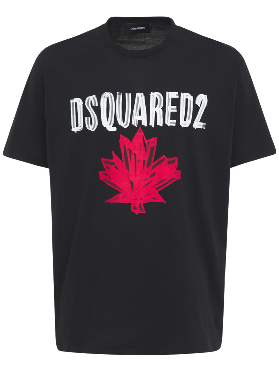 Dsquared2 Logo Print Light Cotton Jersey T-shirt In Black