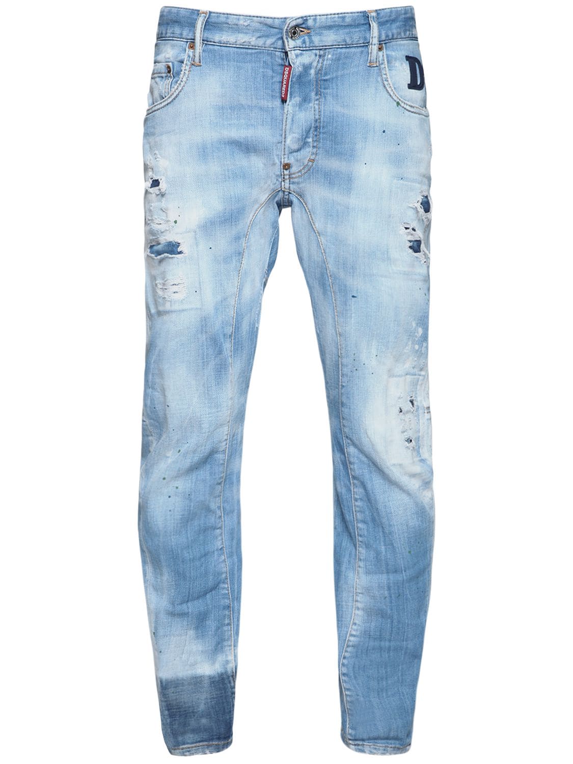 Dsquared2 - Jeans tidy biker de denim de algodón 17cm - Azul | Luisaviaroma