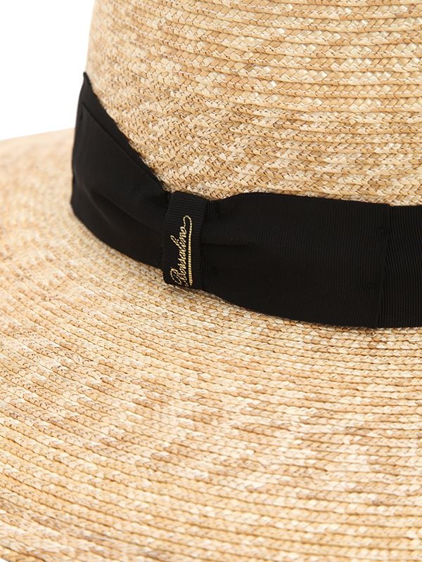Shop Borsalino Sophie Medium Brim Straw Hat In Natural,black
