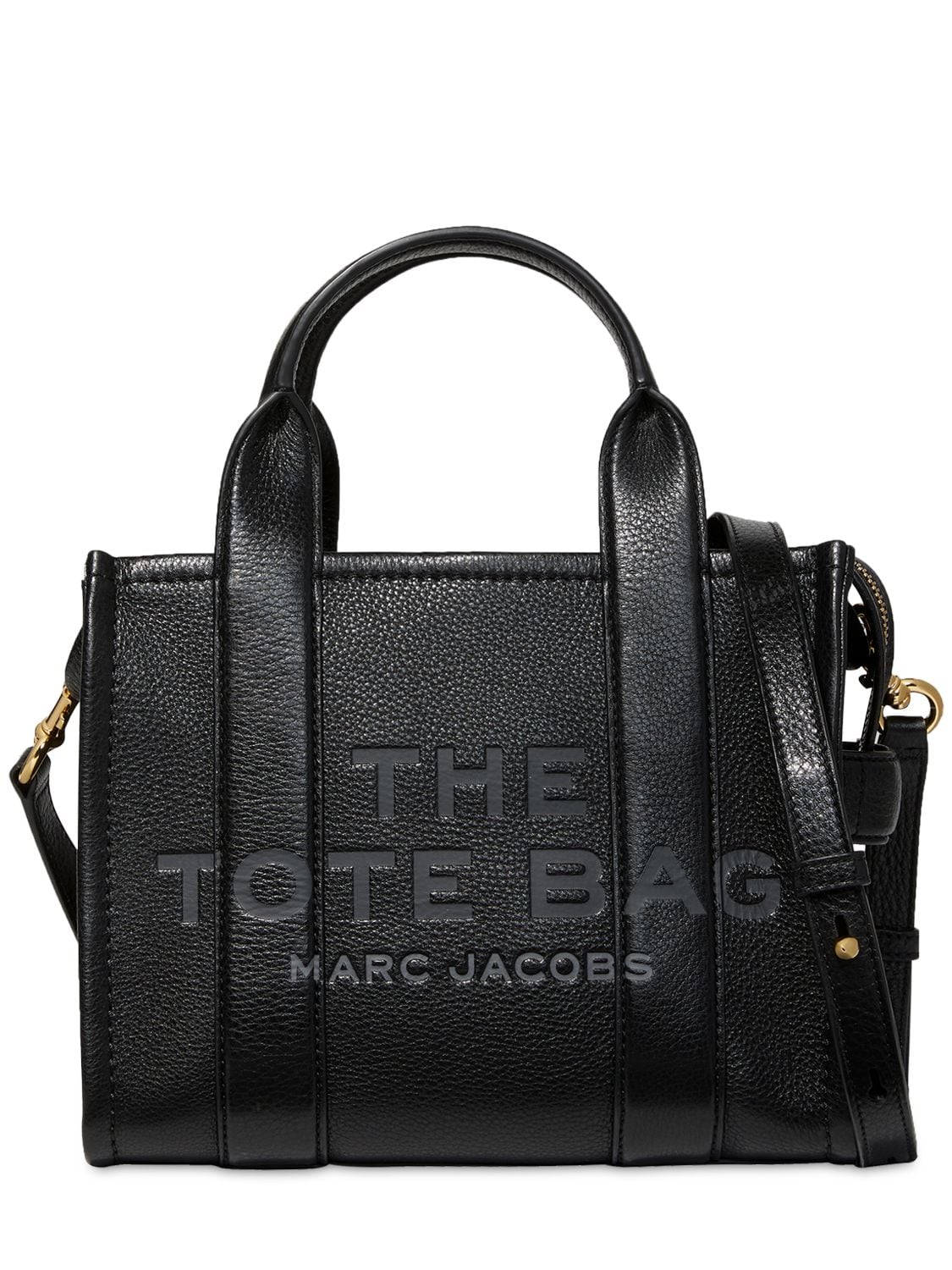 Marc Jacobs The Mini Tote Leather Bag In Black