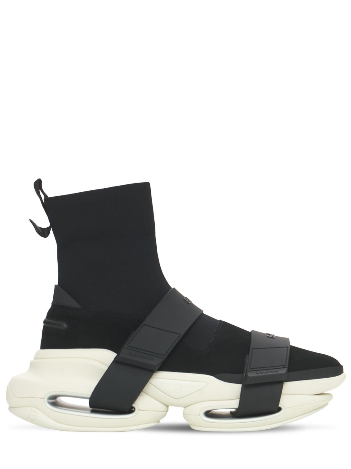 BALMAIN B BOLD HIGH SOCK & STRAP TECH SNEAKERS,73IG8P003-RUFC0