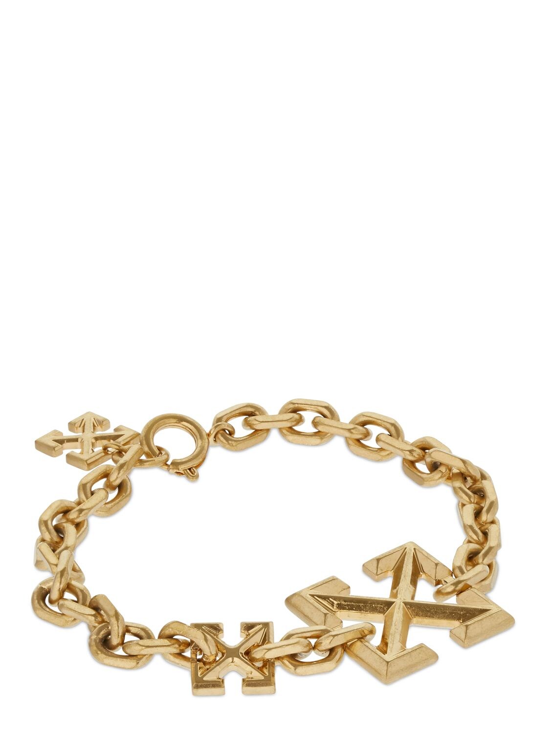 Shop Off-white Arrow Chain Bracelet In Gold