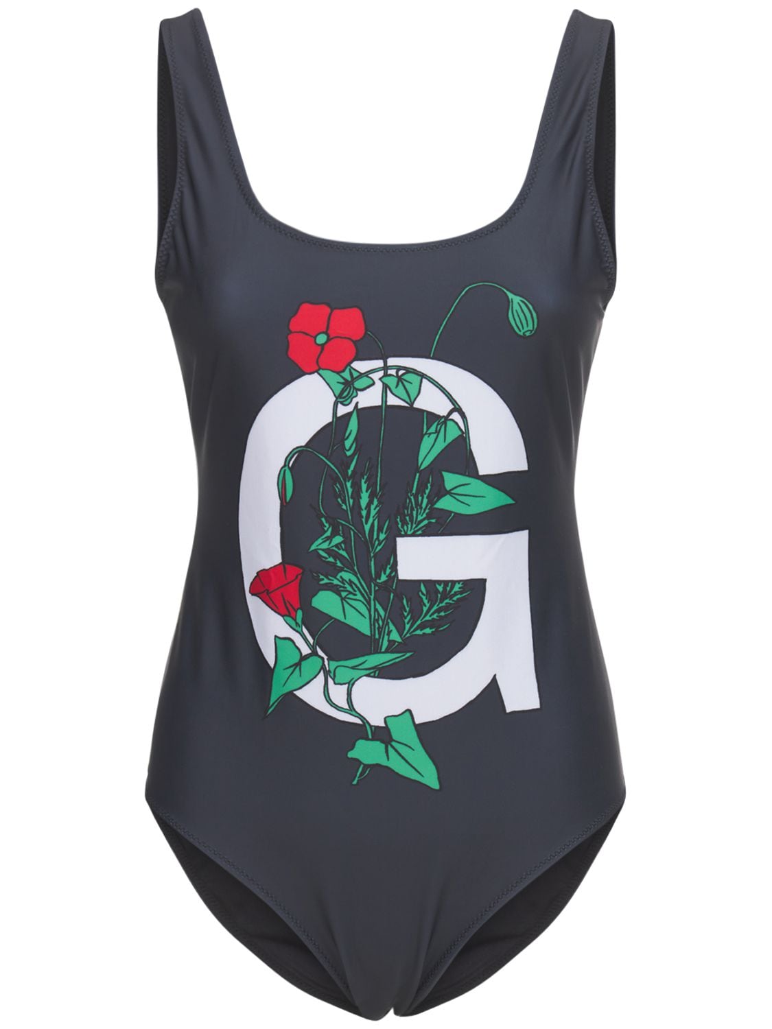GANNI Placed Print One Piece Swimsuit