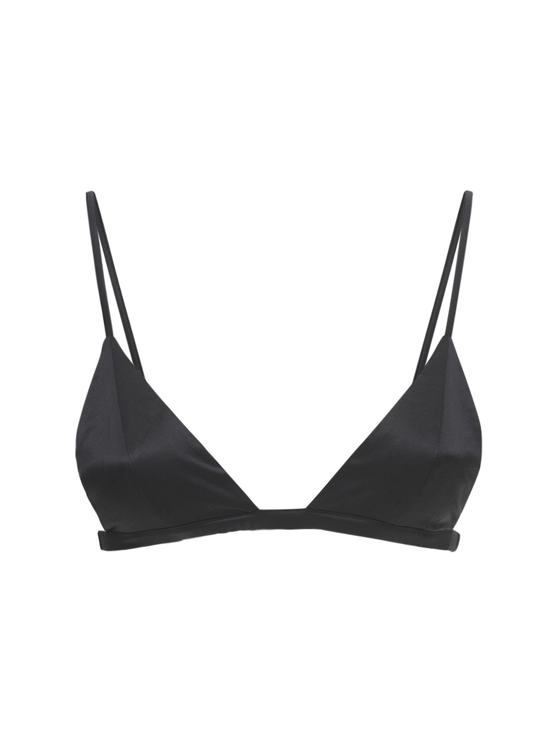Fleur Du Mal Black Luxe Silk Triangle Bra
