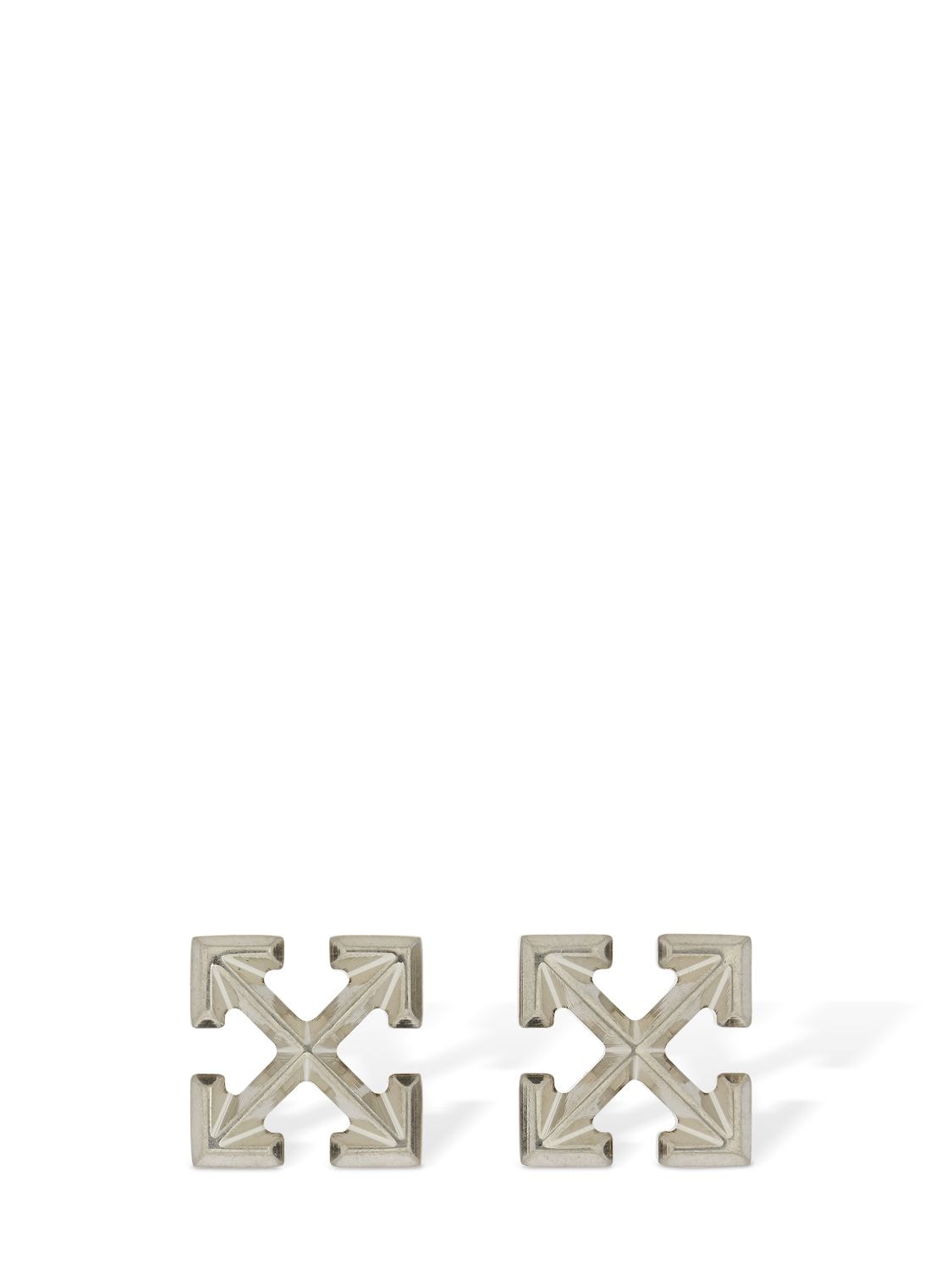 Off-white Mini Arrow Stud Earrings In Silver