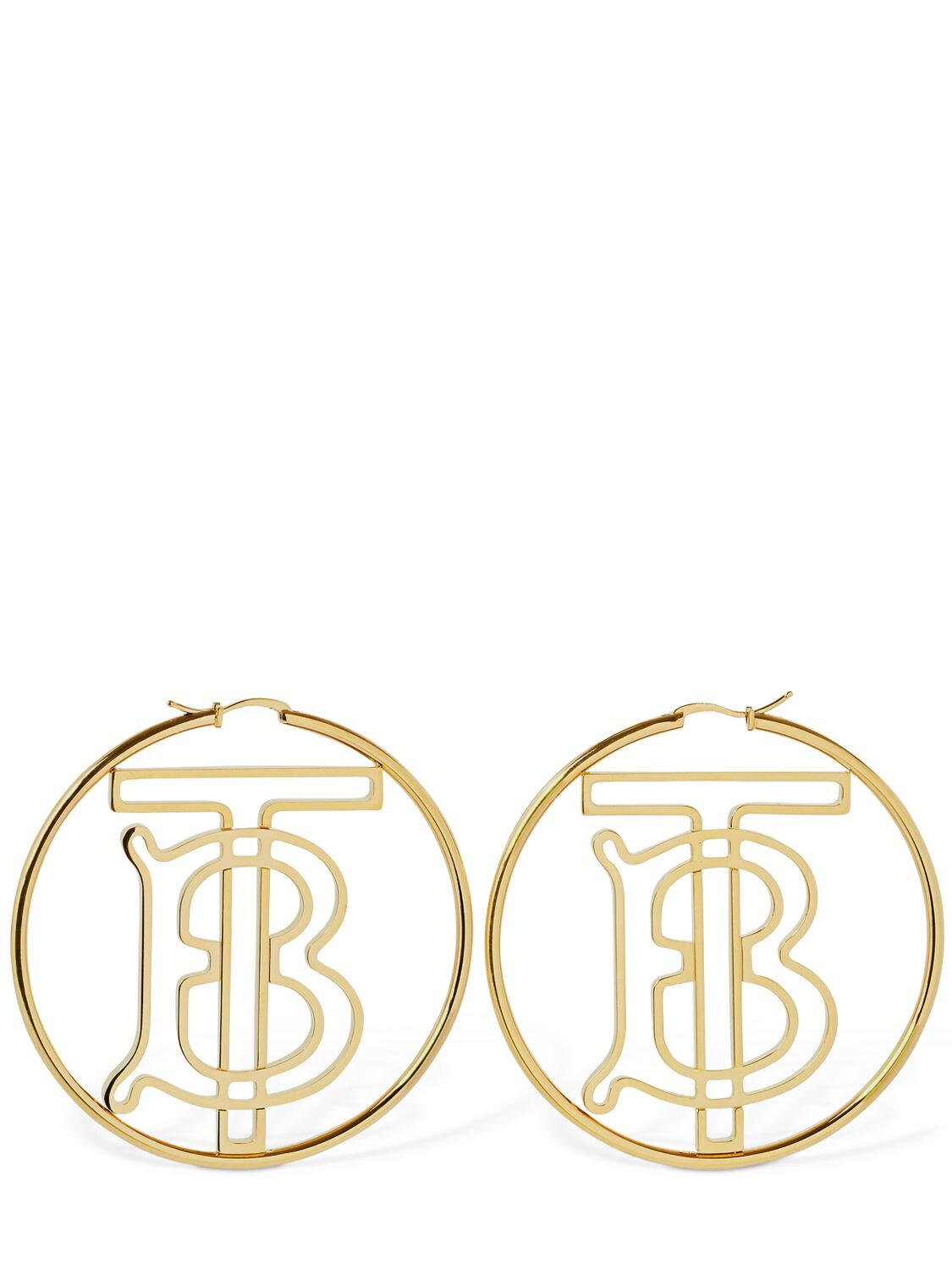 BURBERRY Tb Logo Hoop Earrings
