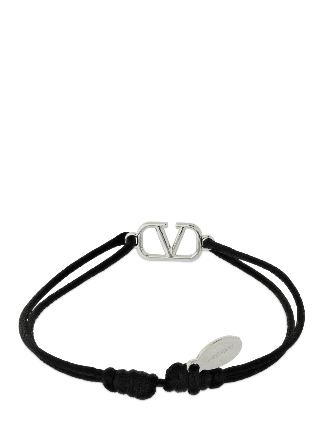 Shop Valentino V Logo Signature Adjustable Bracelet In Black