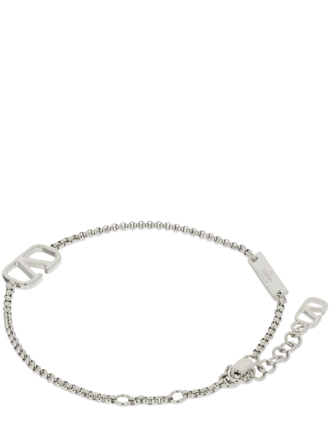 Shop Valentino V Logo Chain Bracelet In Silver