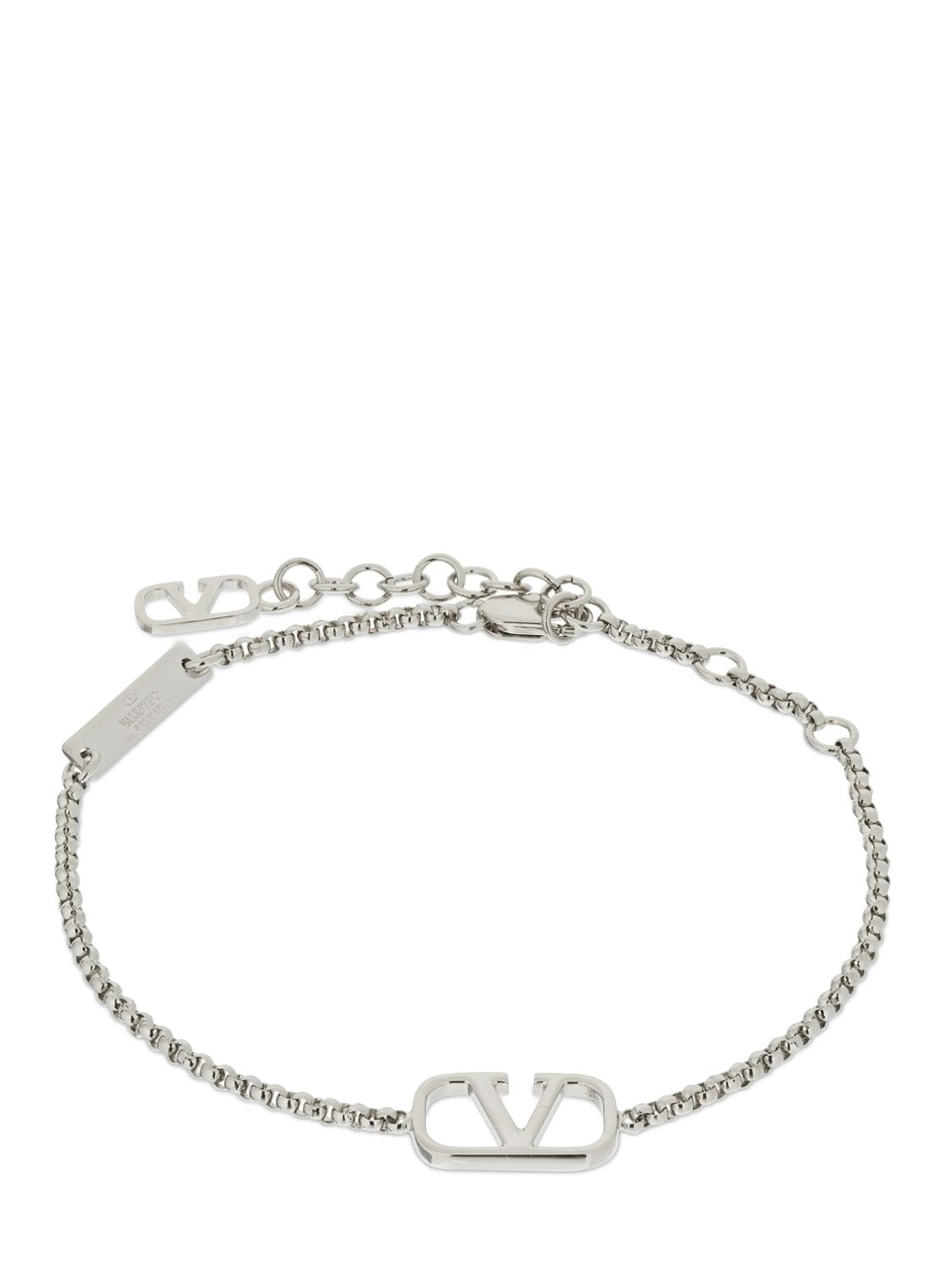 Valentino Garavani V Logo Chain Bracelet In Silver