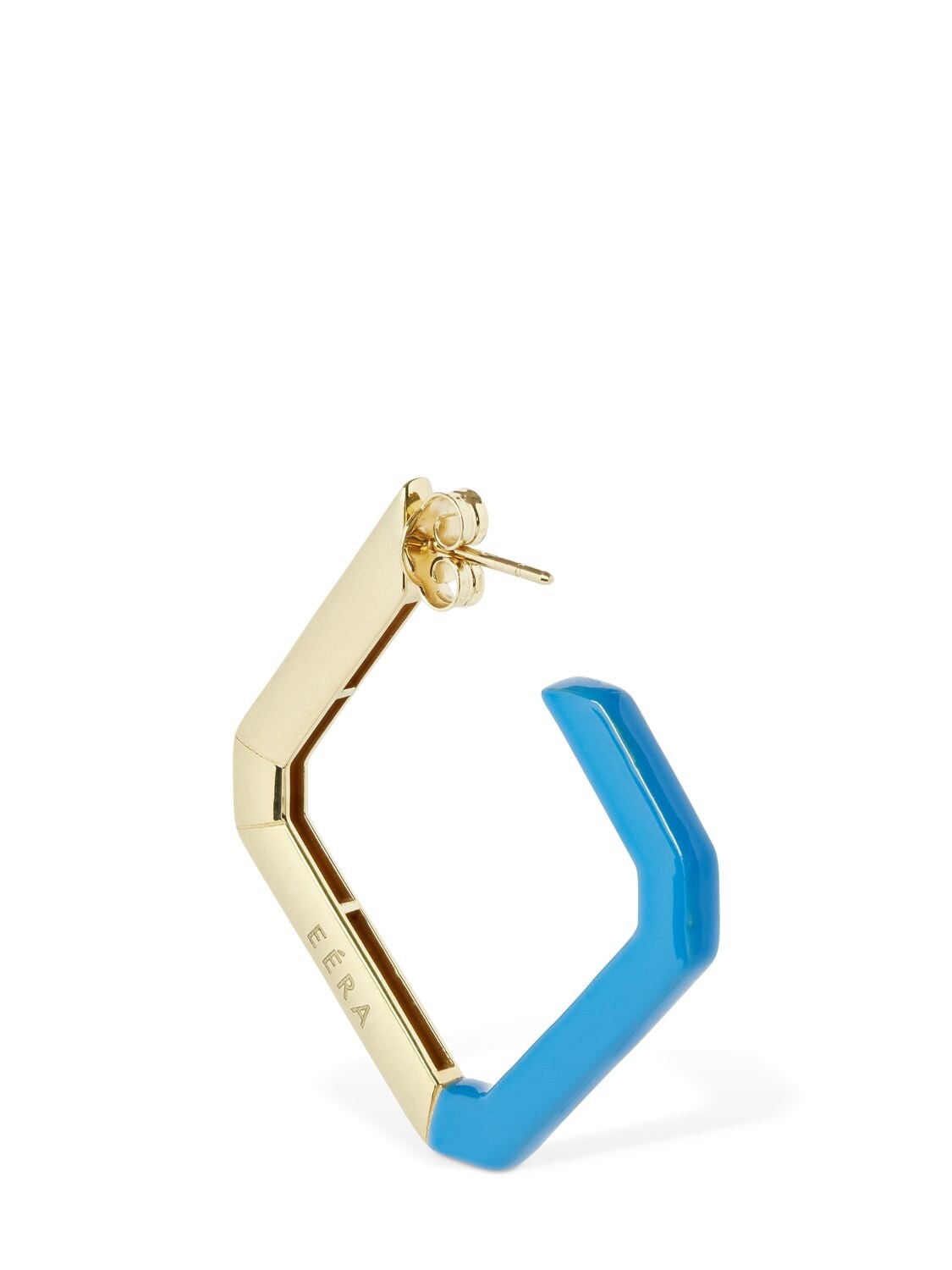 Shop Eéra Allegra 18kt Gold & Rubber Mono Earring In Gold,blue