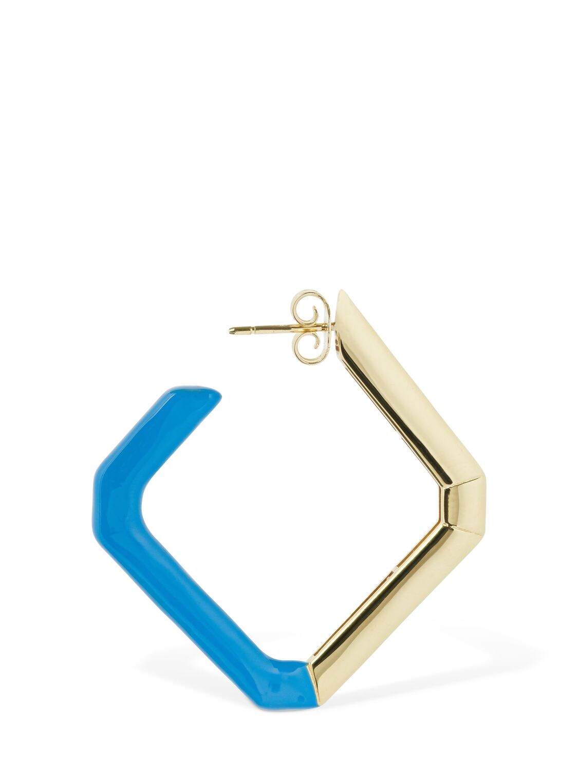 Shop Eéra Allegra 18kt Gold & Rubber Mono Earring In Gold,blue