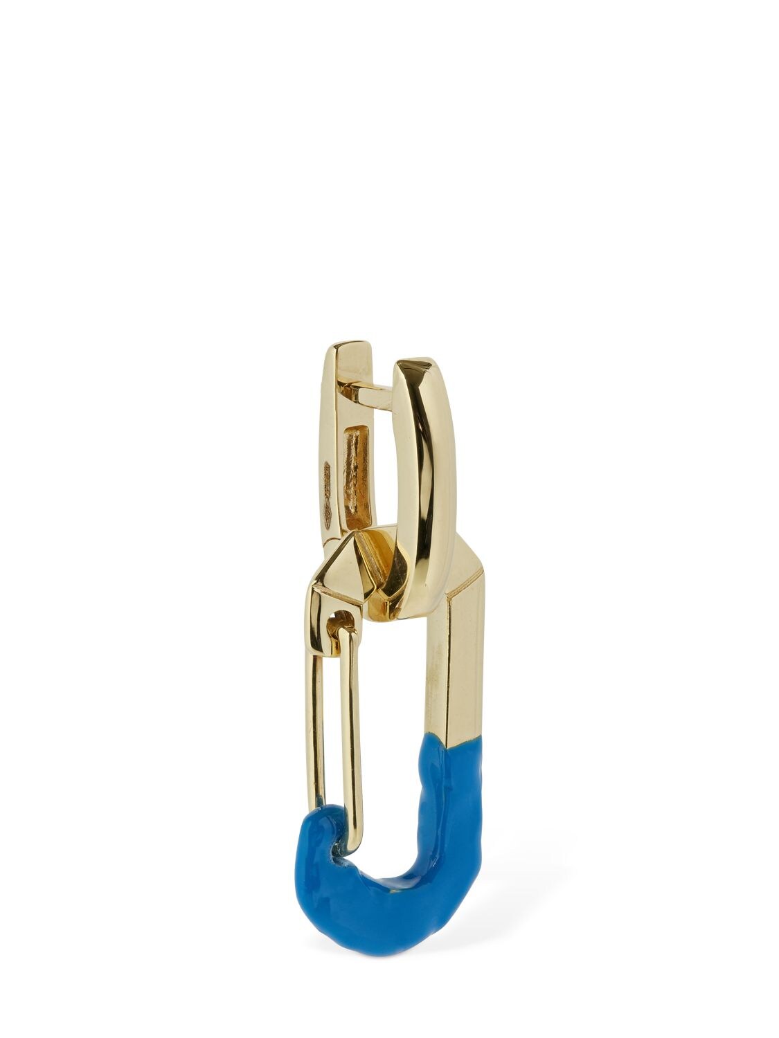 Shop Eéra Chiara 18kt Gold & Rubber Mono Earring In Gold,blue