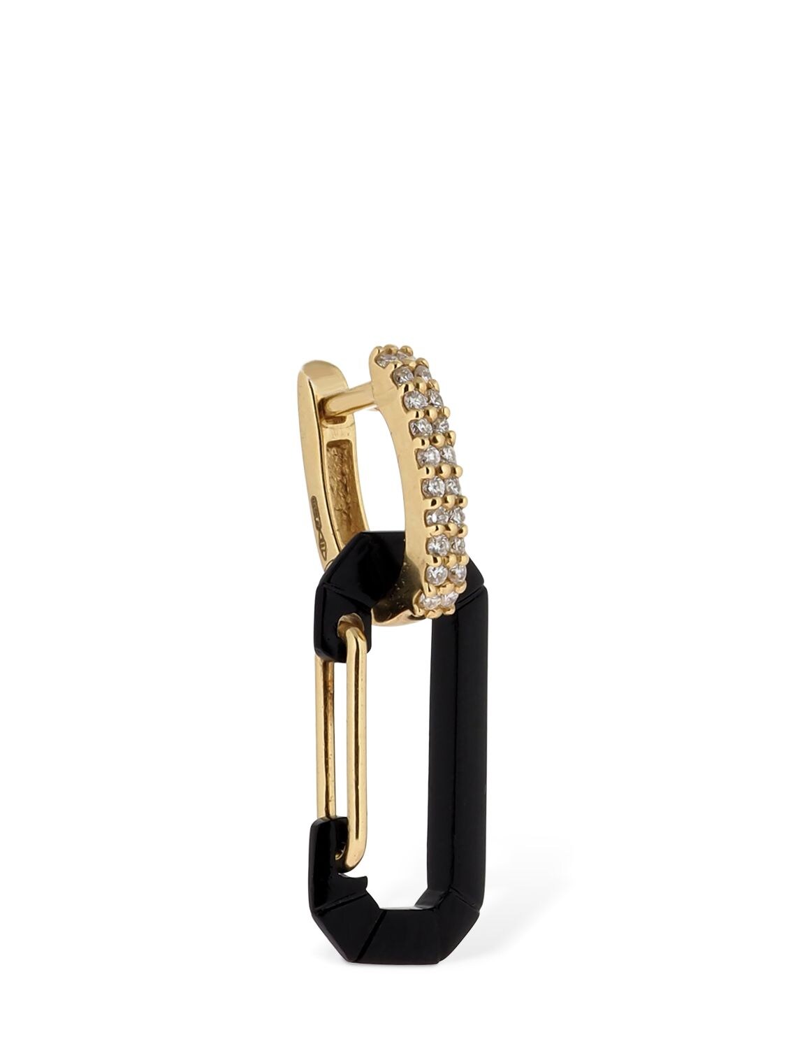 Shop Eéra Chiara 18kt Gold & Diamond Mono Earring In Black