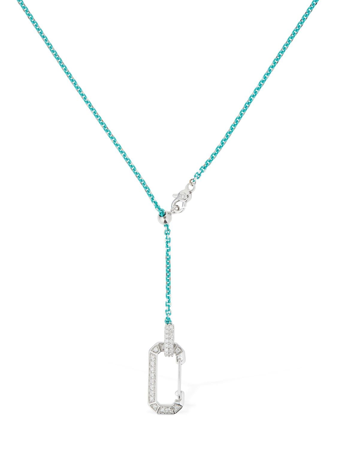 Eéra Lucy 18kt Gold & Diamond Long Body Chain In Turquoise
