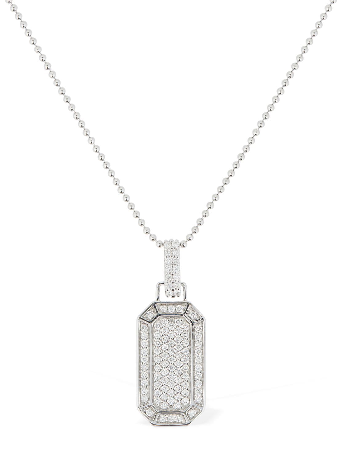 Eéra Small Tokyo 18kt & Pavé Diamond Necklace In Silver