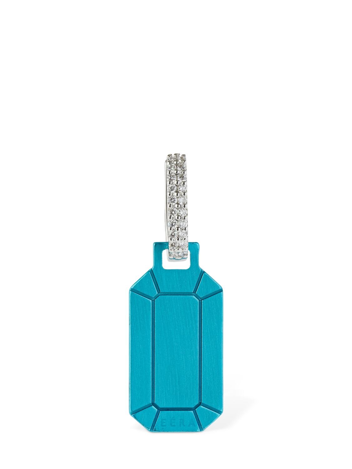 Eéra Special Order - Small Tokyo Single Earring With Diamonds In Blue