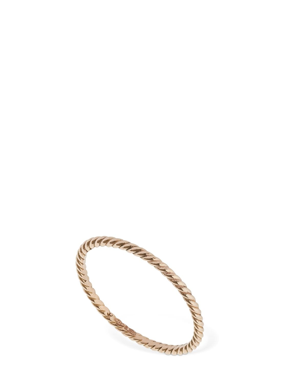 18kt Rose Gold Slim Braid Chain Ring