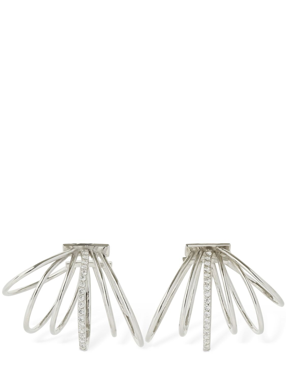 Anna Andres Infinity Glitter Earrings In Silver